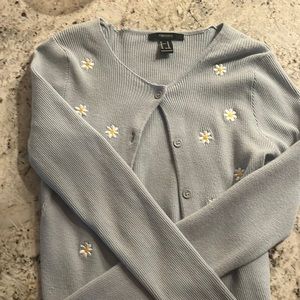 button up flower cardigan